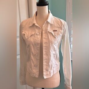 White Hudson fitted denim jacket